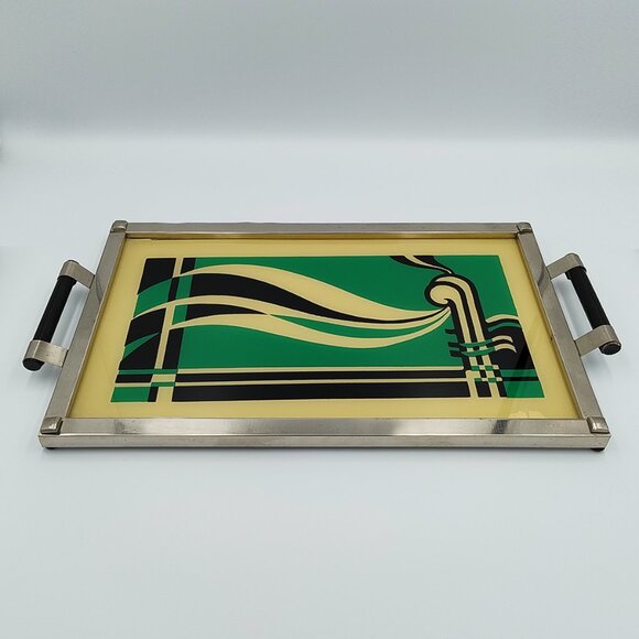 1930s Atonishing Green and Black Art Deco Tray. Made in USA - Picture 5 of 9